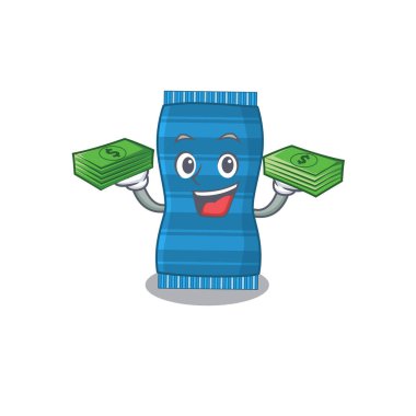 Zengin bir sahil havlusu karakteri ve çok parası var.