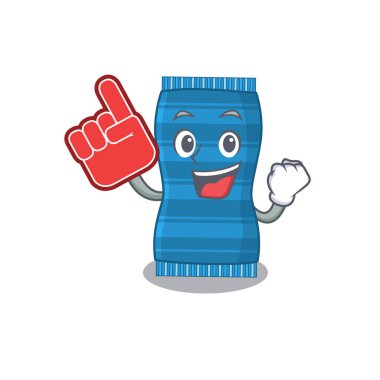 Çizgi filmdeki plaj havlusu köpük parmaklı karakter tasarımı