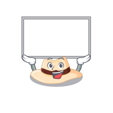 Panama şapkasının karikatür karakteri başarılı. Bir tahtayı kaldırın.