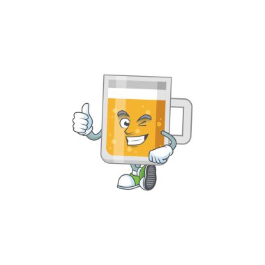 Parmakları havada bir bardak biranın karikatür resmi.