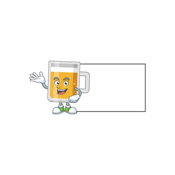 Een karikaturale schilderstuk van het glas van het bier met de grondslag — Stockvector