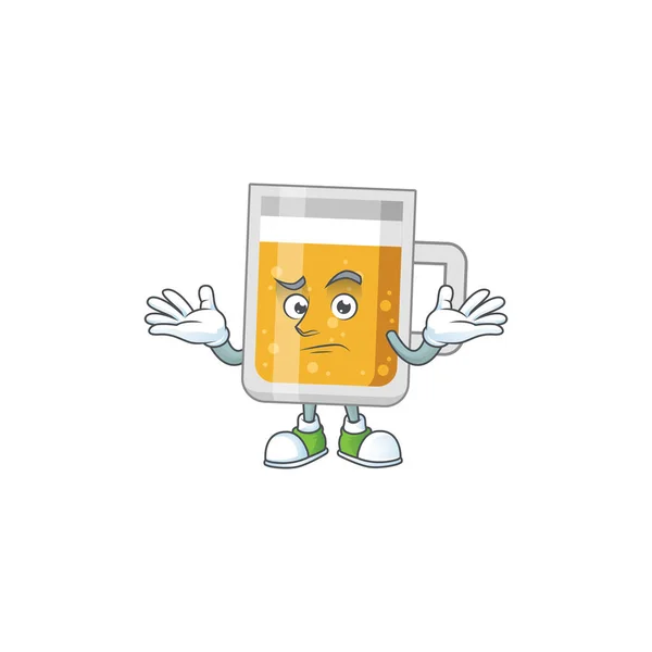 Kreskówkowy wizerunek szklanki piwa w uśmiechniêtej twarzy — Wektor stockowy