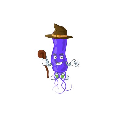 Sinsi ve kurnaz cadı mavi spirila çizim konsepti