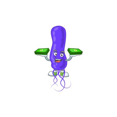 Neşeli mavi bir spirila çizgi film maskotu tasarımı.