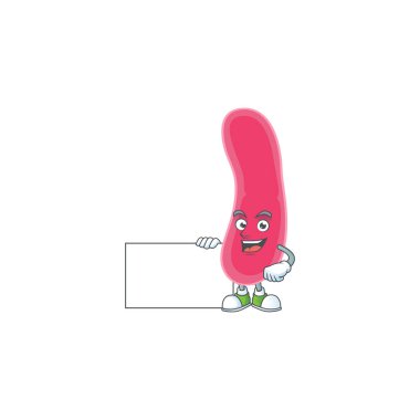 Fusobacteria karikatür çizimi Başparmaklar beyaz bir tahta tutuyor