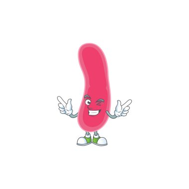 Çizgi film çizim konsepti fusobakteri sevimli göz kırpma göstermektedir