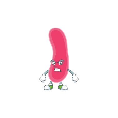 Fusobacteria 'nın kızgın yüzünü gösteren karikatür çizimi