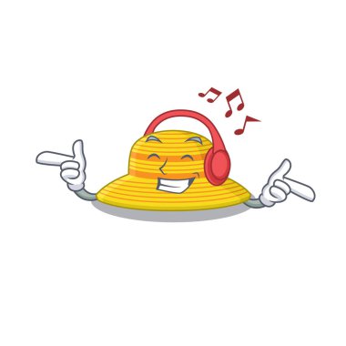 yaz şapkası tasarım konsepti kulaklıkla müzik dinlemek