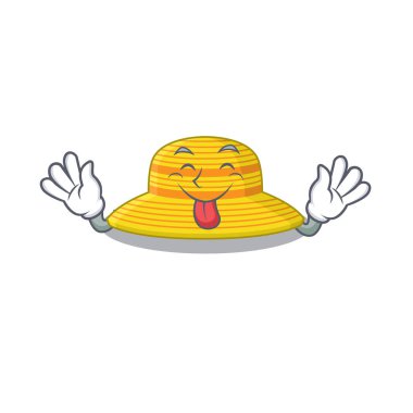 Komik yaz şapkalı çizgi film tasarımı.