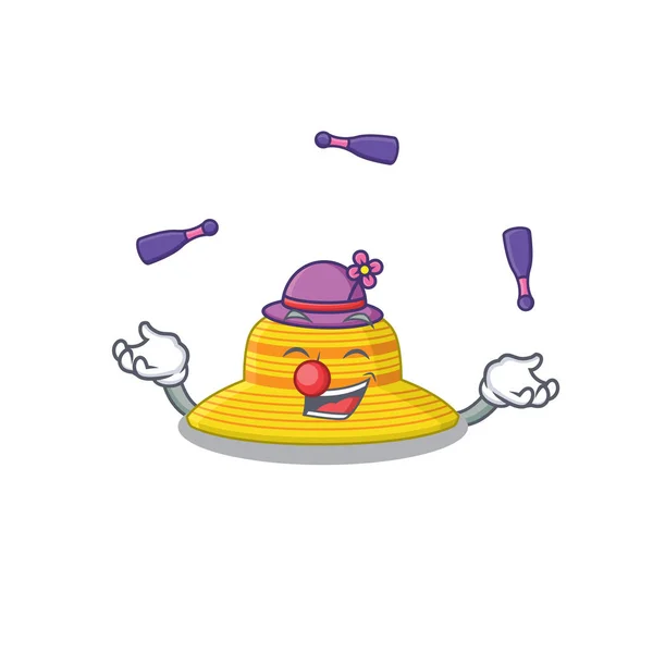Letní klobouk kreslený design styl uspět hrát žonglování — Stockový vektor