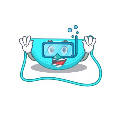 maskot tasarımı dalış gözlükleriyle yüzer