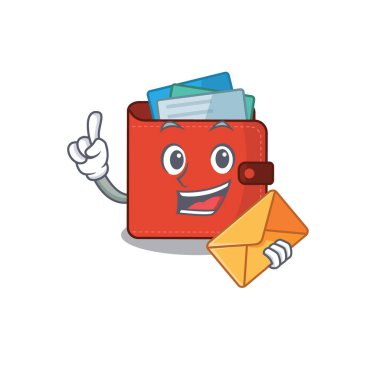 Kahverengi zarflı neşeli bir karton cüzdan tasarımı.