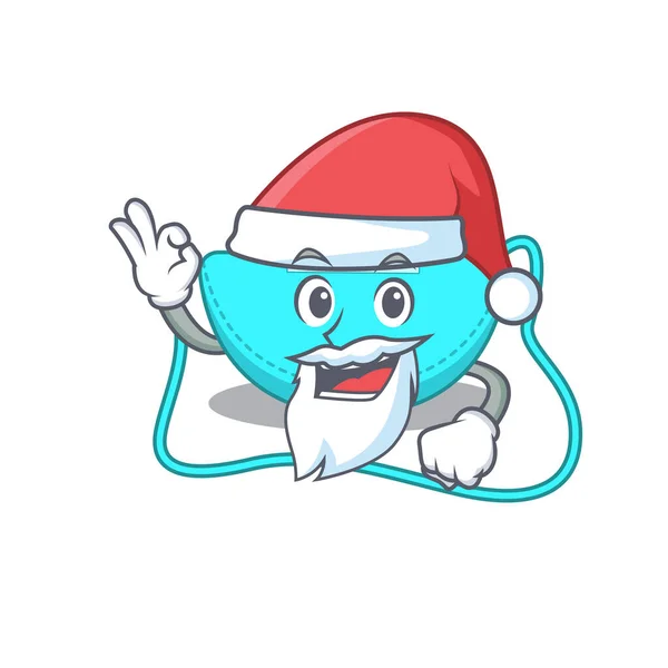 Cartoon character of sling bag Santa having cute ok finger — Stock Vector