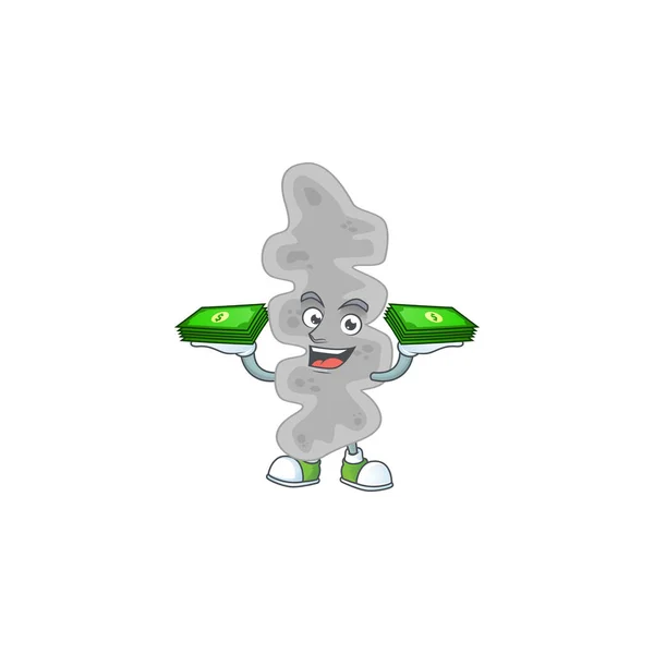 Alegre Diseño Mascota Dibujos Animados Leptospirillum Ferriphilum Que Tiene Algo — Vector de stock