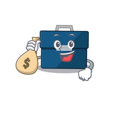 Çılgın zengin bavul maskotu tasarımı Para çantaları