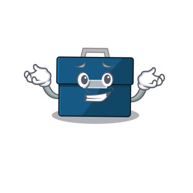 Sırıtan bir iş çantası karikatür karakteri.