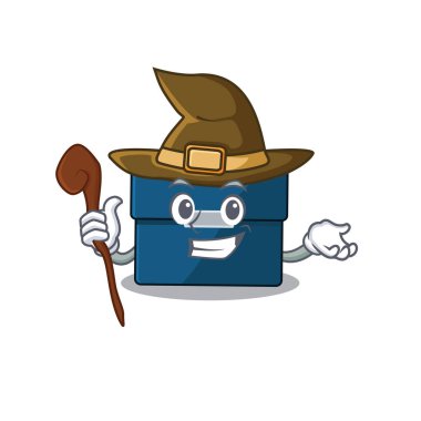 İş çantası komik ama sinsi cadı çizgi film karakteri tasarımı