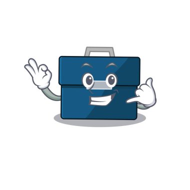 İş çantasının karikatür tasarımı bana komik bir jest göster