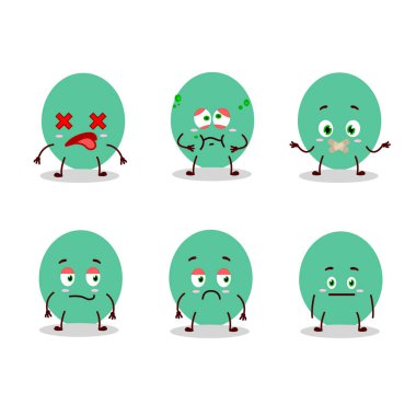 İfadesiz yeşil balon çizgi film karakteri