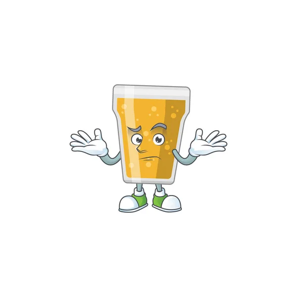喫煙者の顔にビールのマグカップの漫画のイメージ ベクターイラスト — ストックベクタ