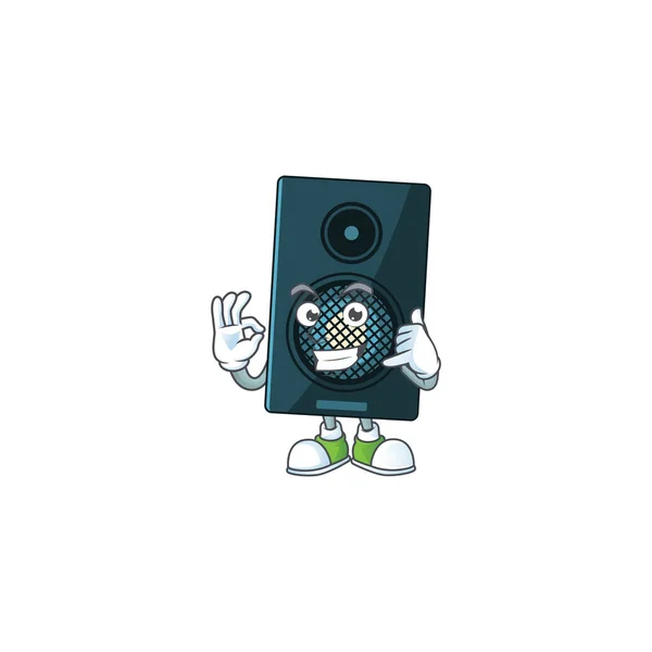 Immagine del cartone animato del sistema audio fare un gesto chiamata — Vettoriale Stock