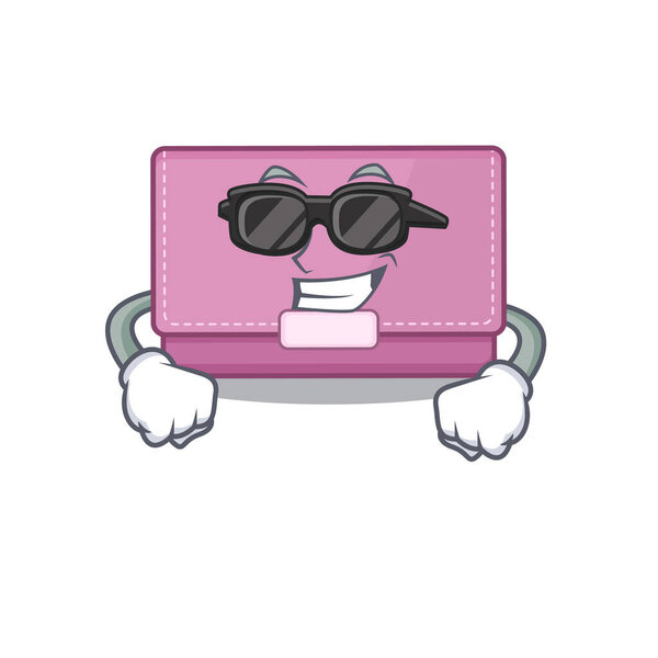 мультяшный персонаж женского кошелька в стильных черных очках
