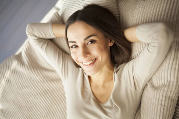 young woman relaxing at  home