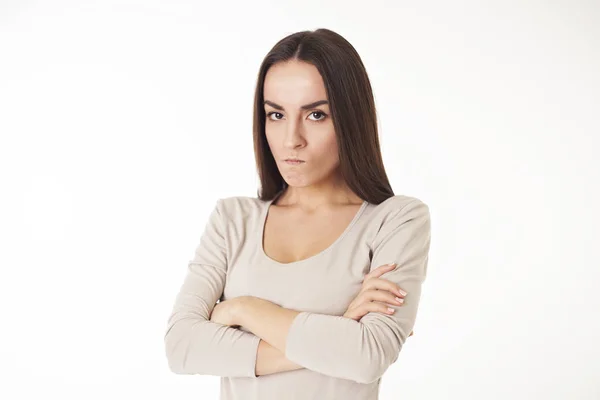 Genç ciddi kızgın kadın portre 