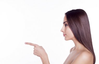 güzel üstsüz kadın el hareketi 