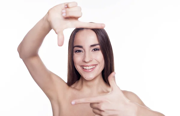 Hermosa mujer manos gesto — Foto de Stock