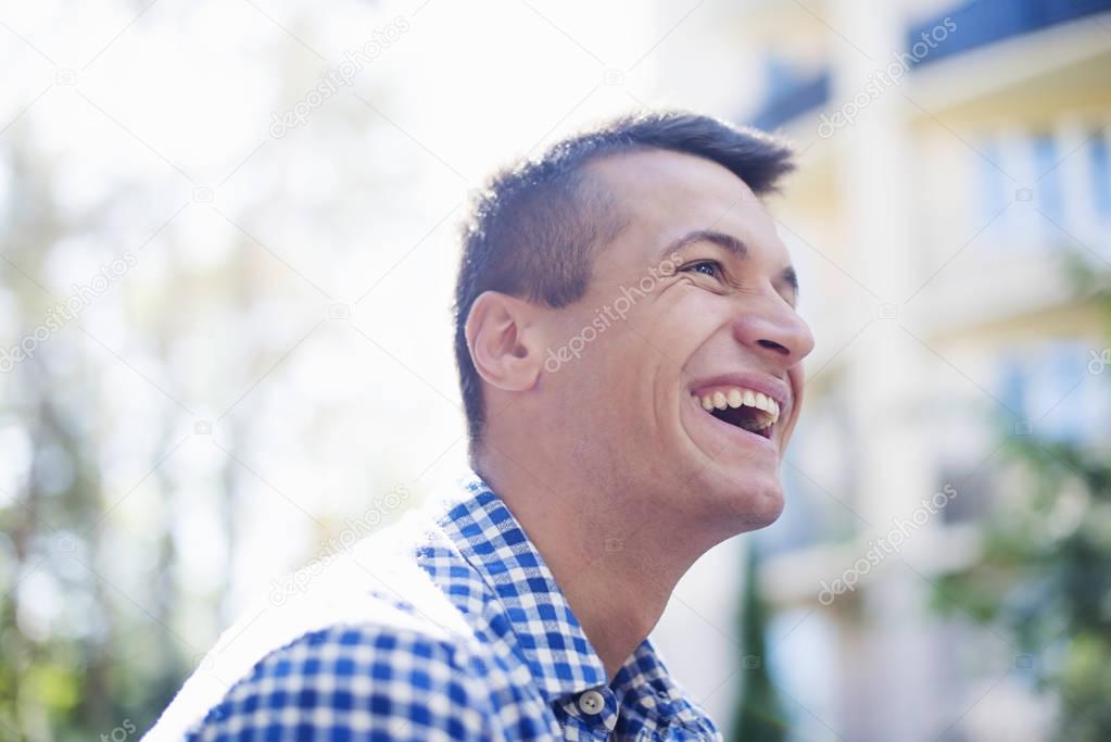 outdoor portrait of young man