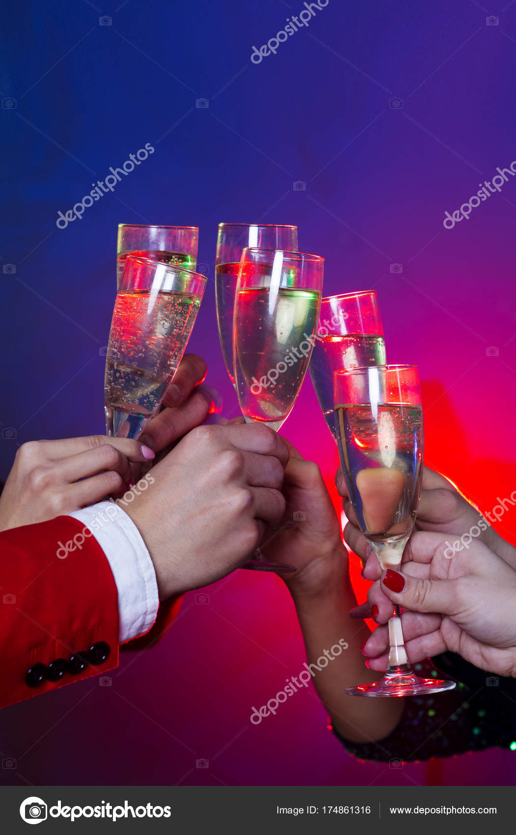 Celebration Party People Holidays Concept Close Friends Clinking
