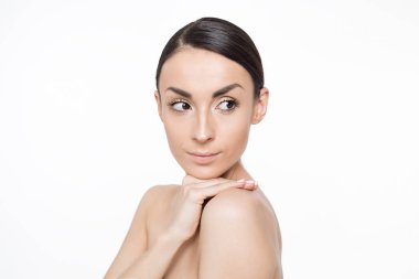 Güzel bir kadın portresi. Güzellik ve Spa. Cilt Bakımı kavramı