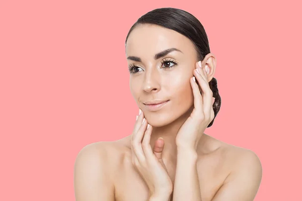 Beautiful Smiling Young Woman Clean Fresh Skin Beauty Spa Cosmetology — Stock Photo, Image