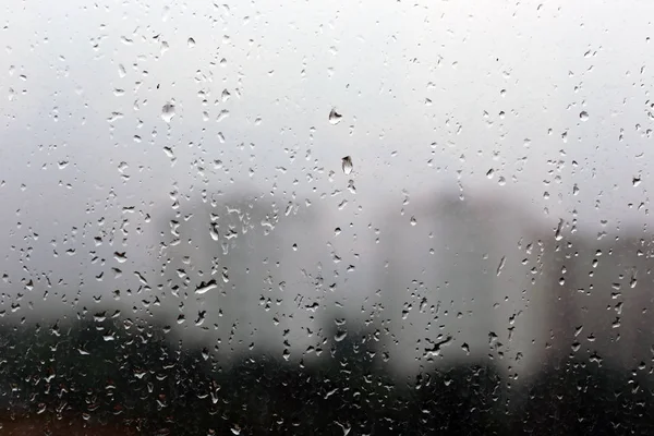 Pluie Tombe Sur Une Fenêtre Temps Orageux — Photo