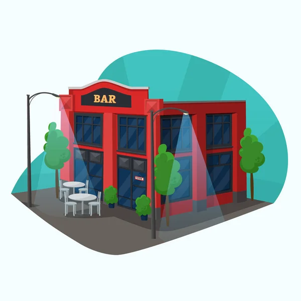 Bar ou pub vue isométrique. Vente d'alcool — Image vectorielle