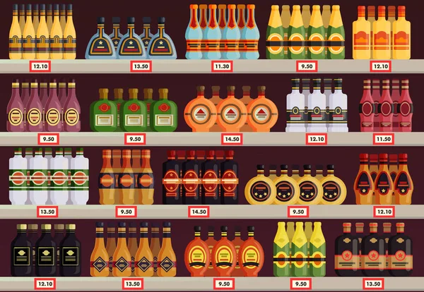 Pub eller krog, alkohol shop eller store stall, utmärker — Stock vektor