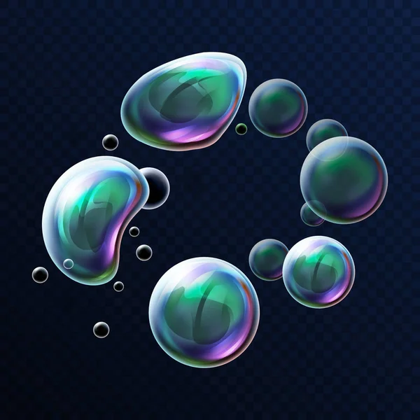Malformação de esferas de água ou bolhas de sabão 3d — Vetor de Stock