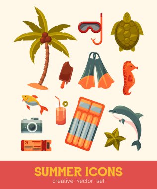 Yaz veya deniz öğeleri üzerinde arka izole