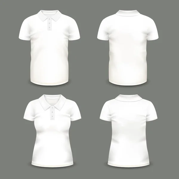 Conjunto de polos aislados de mujer y hombre — Vector de stock