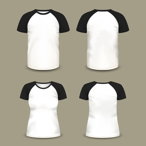 Homem e mulher esporte t-shirt — Vetor de Stock