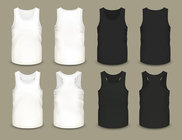 Uppsättning av isolerade män sport skjortor eller topp kläder — Stock vektor