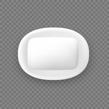 Çizgi film izole edilmiş beyaz yuvarlak sabun tutacağında