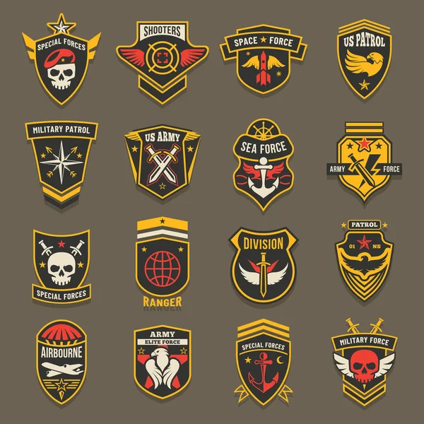 Military army chevrons, US patrol aviation forces — 스톡 벡터