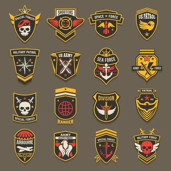 Military army chevrons, US patrol aviation forces — Stok Vektör