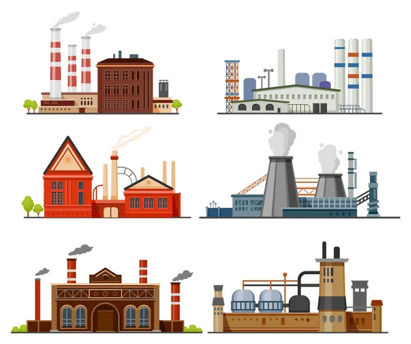 Industrial factory, refinery plant, manufacture — 图库矢量图片