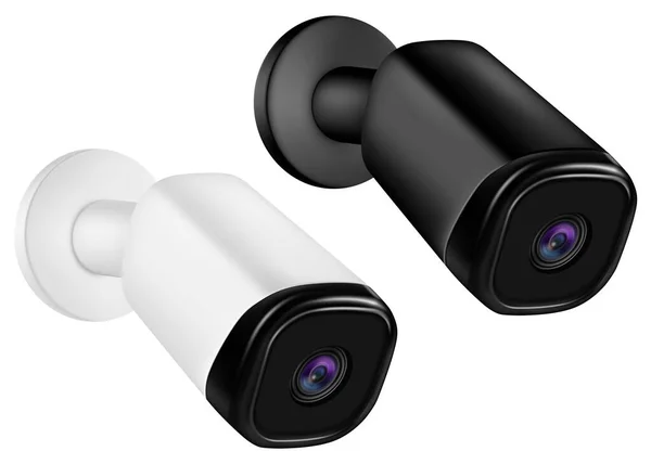 Webcam digital realista, câmeras de vídeo de segurança 3D — Vetor de Stock