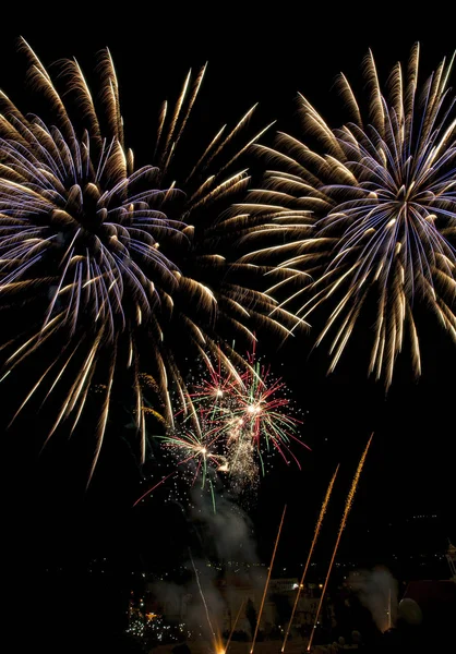 Gyönyörű tűzijátékok világítja meg a sky_21 Jogdíjmentes Stock Fotók