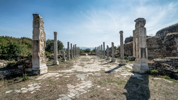 Afrodísias ruínas na Turquia. Ele está localizado perto da aldeia moderna de Geyre . — Fotografia de Stock