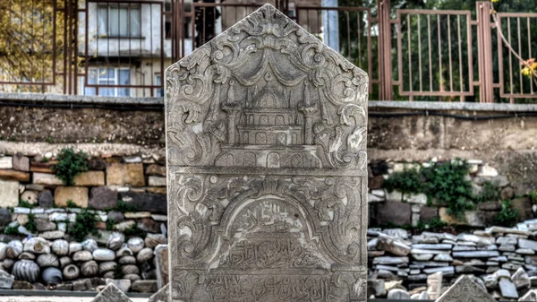 A tombstone from Smyrna, an Ancient Greek city located at Aegean coast of Anatolia, today known as Izmir, Turkey — Stock Photo, Image